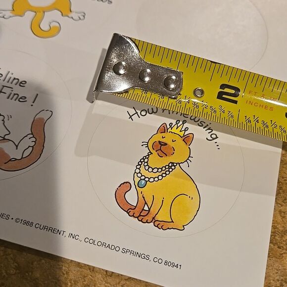 Frazzled Felines 1 Sheet of Cat Stickers Current  1988 Made in USA 5 Total vtg - Picture 16 of 16